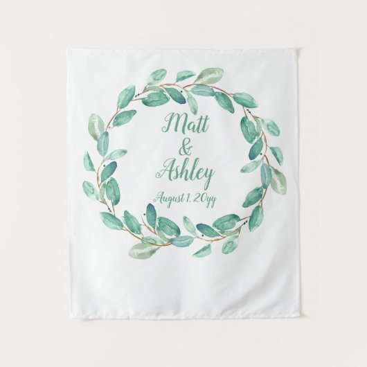 Tenture Mariage de verdure rustique arrière-plan Photo Boo (Devant)