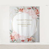 Tenture Mariage d'hiver Contexte Aquarelle dorée Floral (Devant)