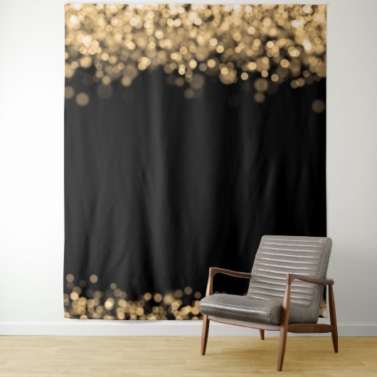 Tenture Mariage d'hiver Photo fond lumière or (En situation)