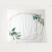 Tenture Mariage d'or vert arrière-plan Photo Booth (Devant (Horizontal))
