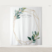 Tenture Mariage d'or vert arrière-plan Photo Booth (Devant)