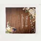 Tenture Mariage en bois rustique de lanterne Rose (Devant (Horizontal))