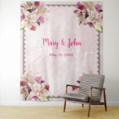 Tenture Mariage en marbre rose blanc Lily (En situation)