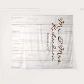 Tenture Mariage en planches de bois blanc vieilli rustique (Devant (Horizontal))