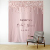 Tenture Mariage en rose poussiéreux et or gouttes (En situation)