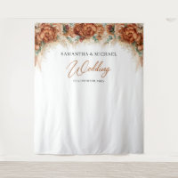 Mariage en terre cuite boho fleurs cuivre herbe de