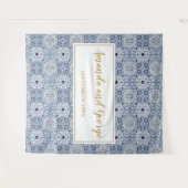 Tenture Mariage en tuiles bleu portugais (Devant (Horizontal))