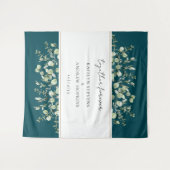 Tenture Mariage Eucalyptus Sarcelle Ensemble Pour Toujours (Devant (Horizontal))