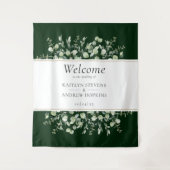 Tenture Mariage Eucalyptus Vert foncé Bienvenue (Devant)