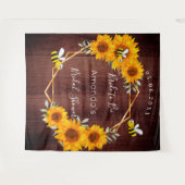 Tenture Mariage Fête Future mariée soleils rustic bois (Devant (Horizontal))