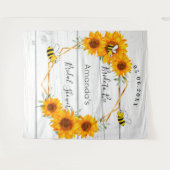 Tenture Mariage Fête Mariée à être tournesols bois rustiqu (Devant (Horizontal))