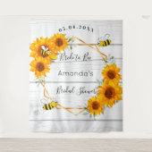 Tenture Mariage Fête Mariée à être tournesols bois rustiqu (Devant)