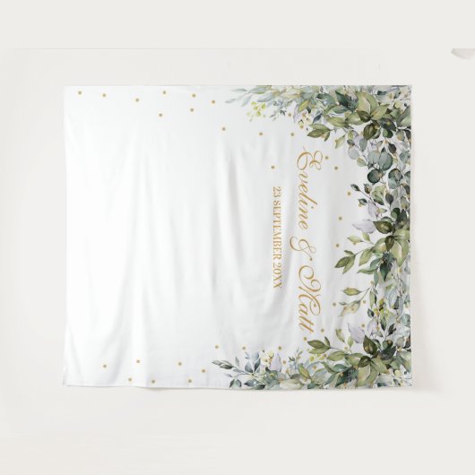 Tenture Mariage feuilles de eucalyptus feuillage verdure B (Devant (Horizontal))