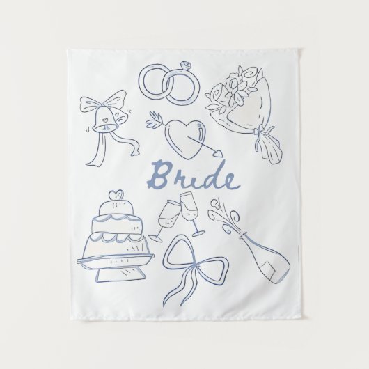 Tenture Mariage Fiançailles Couples Mari Épouse (Devant)