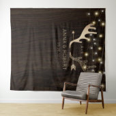 Tenture Mariage Flèche Bois Rustique Rose Gold Cerf (En situation (horizontale))