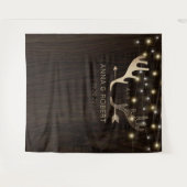 Tenture Mariage Flèche Bois Rustique Rose Gold Cerf (Devant (Horizontal))