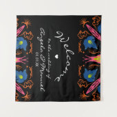 Tenture Mariage Fleur Noir Eléphant Indien (Devant (Horizontal))