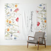 Tenture Mariage Fleur sauvage aquarelle (En situation (horizontale))