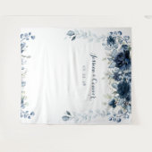 Tenture Mariage Fleurs Bleu Poussiéreux Eucalyptus Verdure (Devant (Horizontal))