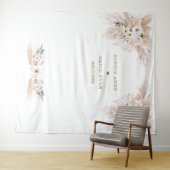 Tenture Mariage Fleurs de Désert Blanches Herbe de Pampa (En situation (horizontale))