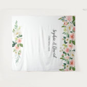 Tenture Mariage Fleurs de teint rose aquarelle Boho (Devant (Horizontal))