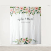 Tenture Mariage Fleurs de teint rose aquarelle Boho (Devant)