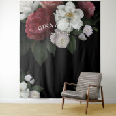 Tenture Mariage Fleurs Florales Luxe Rouge Rose Blanc (En situation)