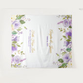 Tenture Mariage Floral Aquarelle Élégant Violet Or (Devant (Horizontal))