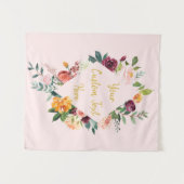 Tenture Mariage floral arrière-plan Réception Photo Booth  (Devant (Horizontal))