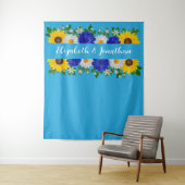 Tenture Mariage Floral bleu ciel d'été (En situation)