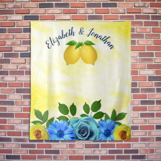 Tenture Mariage floral citron soleil