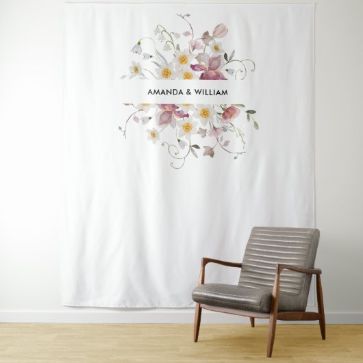 Tenture Mariage Floral Élégant  (En situation)