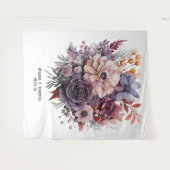 Tenture Mariage Floral Fuschia, Gris, Cuivre et Rose Pouss (Devant (Horizontal))