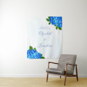 Tenture Mariage Floral Hydrangea Bleu (En situation)