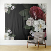 Tenture Mariage floral rose rouge de luxe de fleurs (En situation (horizontale))