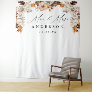 Tenture Mariage floral rustique d'automne