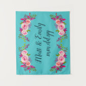 Tenture Mariage floral turquoise arrière-plan (Devant)