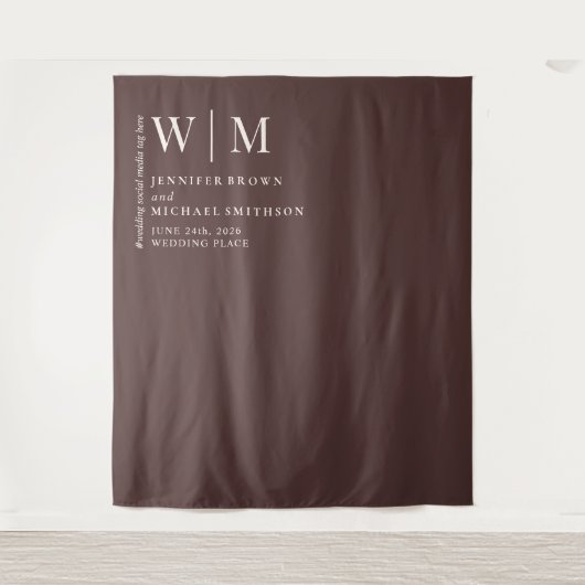 Tenture Mariage Formel simple Brun Beige Chocolat Double (Devant)