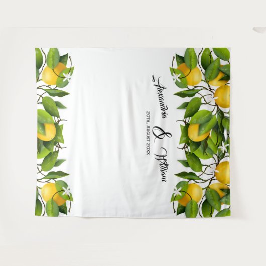 Tenture Mariage Fruit Citron Toile de Fond (Devant (Horizontal))
