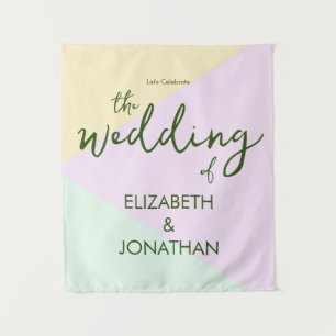 Tenture Mariage Géométrique Pastel Atténué