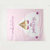 Tenture Mariage glacé rose en forme de cœur (Devant (Horizontal))