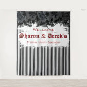 Tenture Mariage Goth Grunge Bandes Noires Roses Noires (Devant)