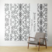 Tenture Mariage gothique à tourbillon noir et blanc (En situation (horizontale))