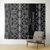 Tenture Mariage gothique au tourbillon noir et blanc (En situation (horizontale))