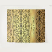 Tenture Mariage gothique au tourbillon or et noir (Devant (Horizontal))