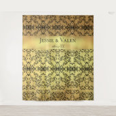 Tenture Mariage gothique au tourbillon or et noir (Devant)