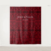 Tenture Mariage gothique au tourbillon rouge et noir (Devant)