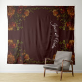 Tenture Mariage gothique automnal rustique orange marron (En situation (horizontale))