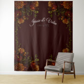 Tenture Mariage gothique automnal rustique orange marron (En situation)