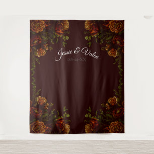 Tenture Mariage gothique automnal rustique orange marron